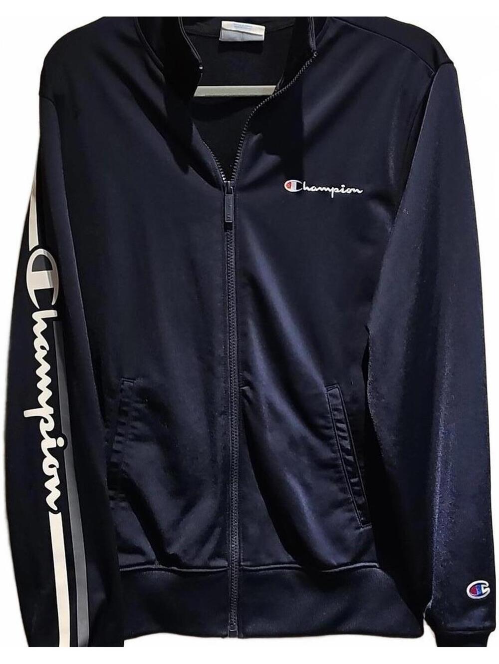 Champion full zip track jacket with logo graphic on arm. Size S